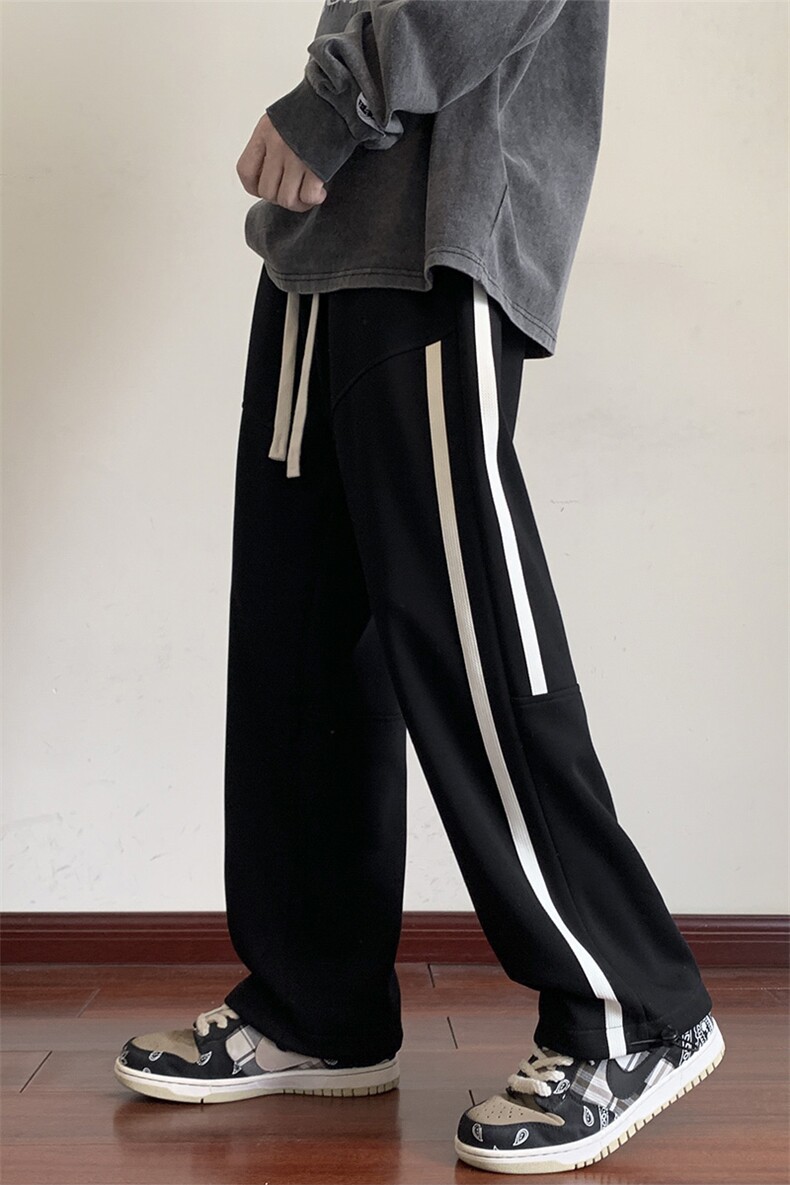 美式潮流休闲裤男港风宽松直筒拖地裤束脚裤卫裤KP733P40,男装休闲裤,星座1204-3