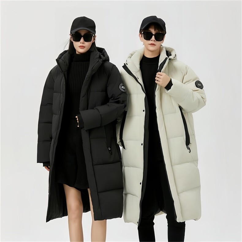 大鹅长款过膝盖情侣校服学生白鸭绒给羽绒服外套控价298，男装羽绒服，星座301D-5(原星座1415）