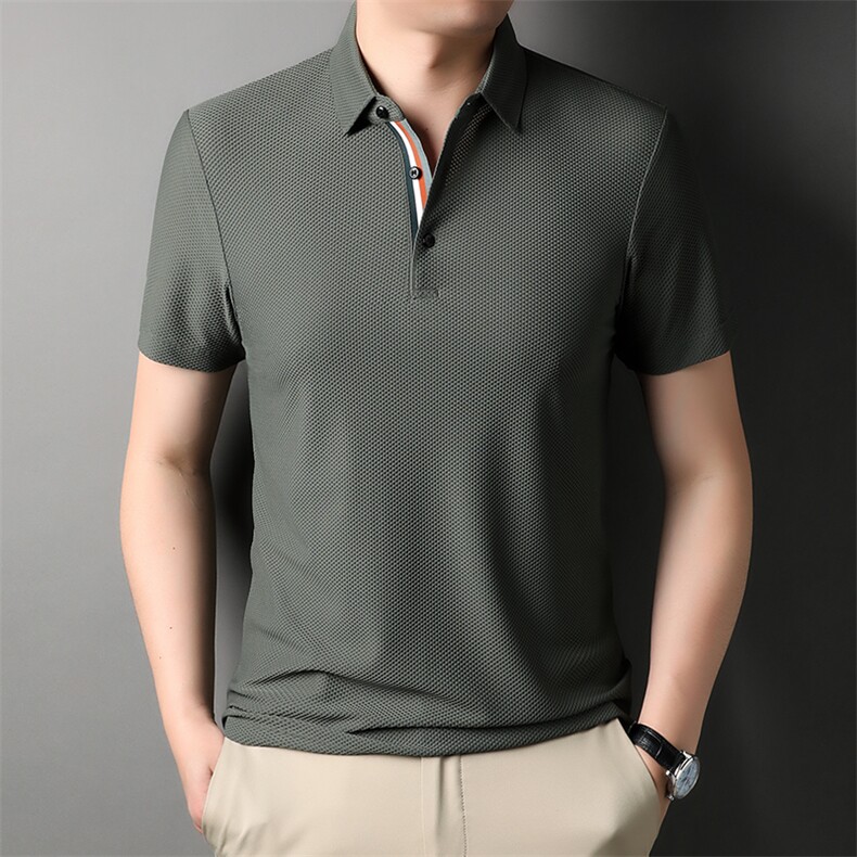 时尚衬衫短袖商务休闲百搭翻领POLO衫中青年男装夏季HXF521-P77,男装Polo衫,星座1105-3