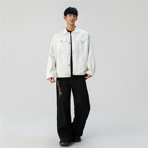 25春季休闲纯色工装情侣潮牌牛仔水洗夹克外套N961/P85图片