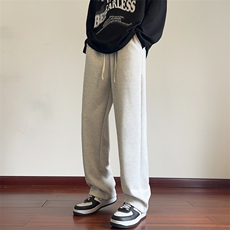 秋季新款休闲裤男宽松运动直筒裤纯色卫裤K8820-特P35控58，男装休闲裤，星座209-2