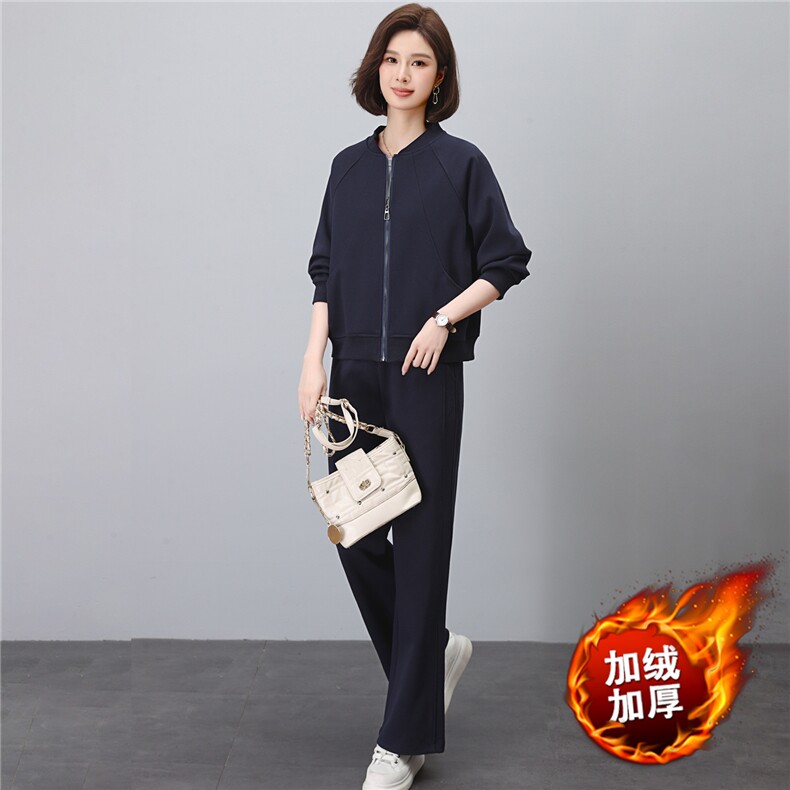 冬季套装女2025年新款中年妈妈装时尚洋气减龄大码休闲运动两件套,女装套装/套裙,涵誉