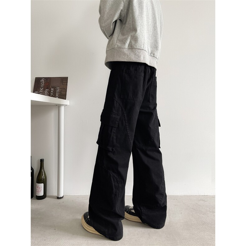 B221美式ins暗黑高品质多口袋休闲工装裤子LK24371-P70控98，男装休闲裤，电商B221