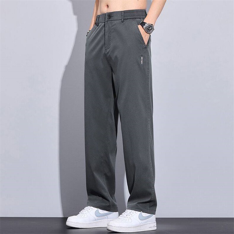 夏季款男士商务微阔腿裤时尚潮流男装长裤春季薄款莱赛尔9037-P45,男装休闲裤,星座224