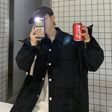 秋冬港风日系大码文艺男秋季衬衫灯芯绒青年长袖外套衬衣C45/P45,男装衬衫,钱塘713