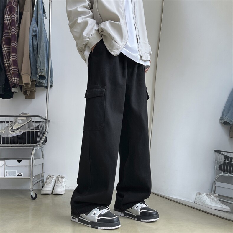 休闲裤男女韩版潮流高街帅气大口袋宽松2024秋冬ins长裤K5721-P49,男装休闲裤,星座412-3
