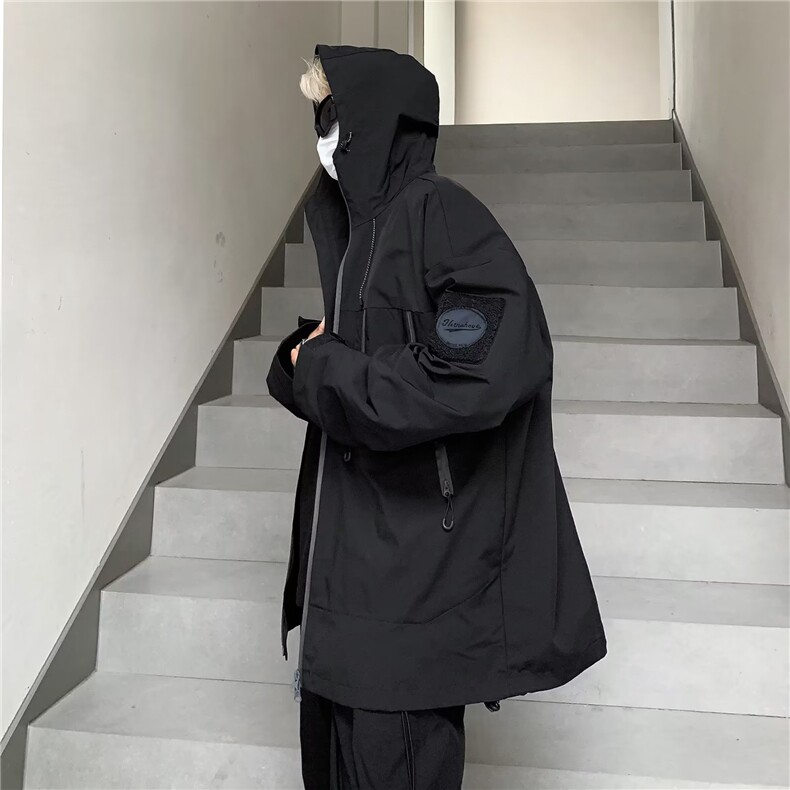 冲锋衣夹克男韩版潮流美式个性连帽2023秋冬新款ins外套W5275-P61,男装夹克,星座412-3
