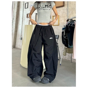 工装女夏季新款美式街头薄速干宽松抽绳运动裤1008-LB30322-p45