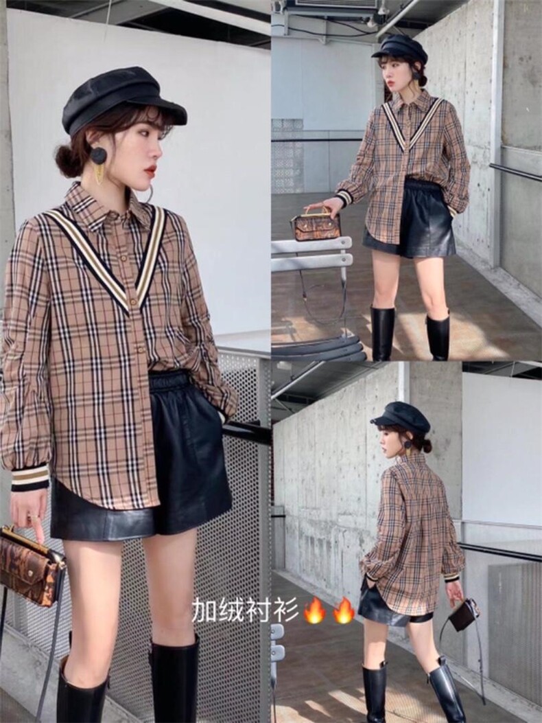 加绒衬衫，女装衬衫，依伊贝诺