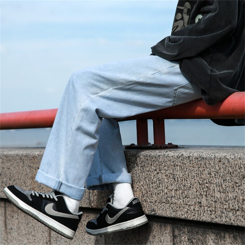 牛仔裤男士秋季ins潮牌复古休闲裤子高街直筒裤A080-9291-P35,男装牛仔裤,电商A080