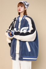 冬款中性风棉衣加绒加厚羊羔绒棒球服外套男女8108-P120控价158，男装棉衣，电商A441-1