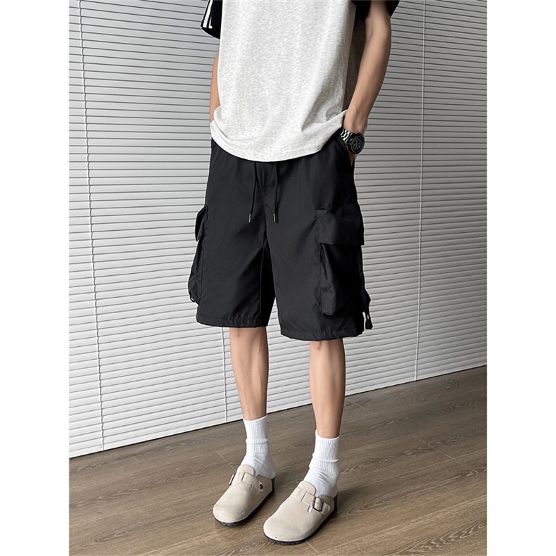 工装短裤夏季男生五分裤子宽松直筒休闲潮流户外沙滩裤D881-P30，男装休闲裤，星座308B-2