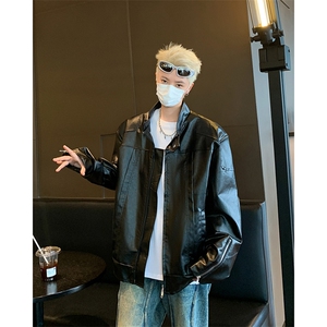 F401 P85男生秋装新中式潮牛仔外套男复古宽松水洗做图片