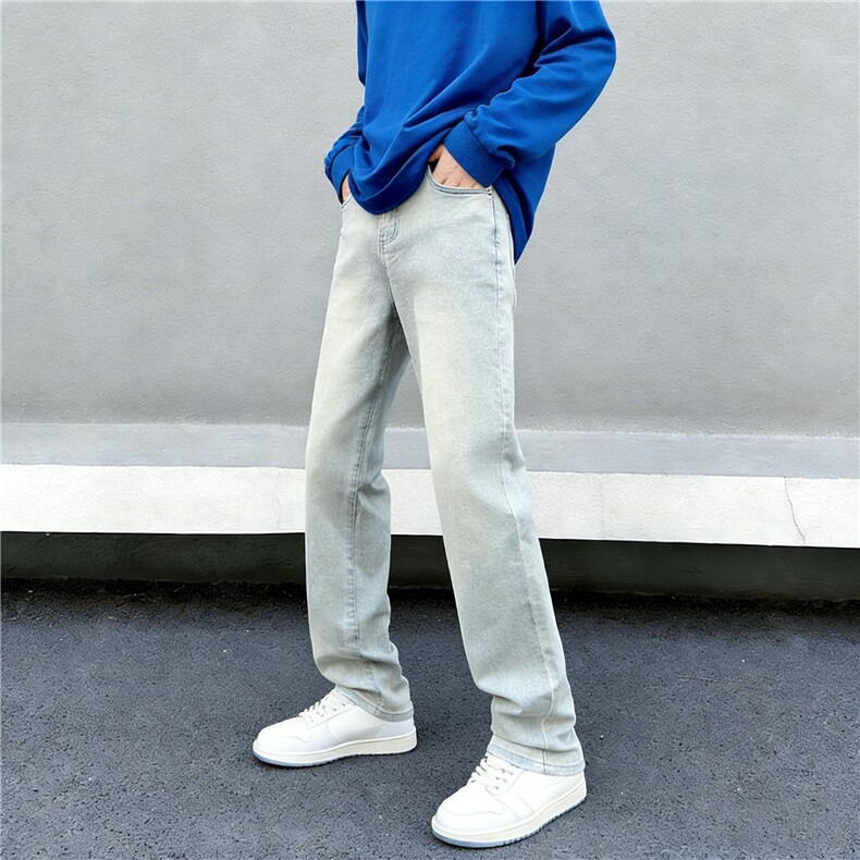 cleanfit直筒牛仔裤男款修身弹力美式新款男士痞帅长裤子YZ87-P50,男装牛仔裤,星座509