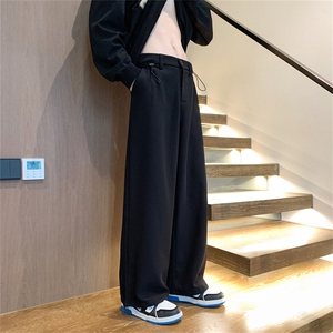 K8018/P50春装新现货港风抽绳束脚西裤男垂感休闲裤宽松大码裤子图片
