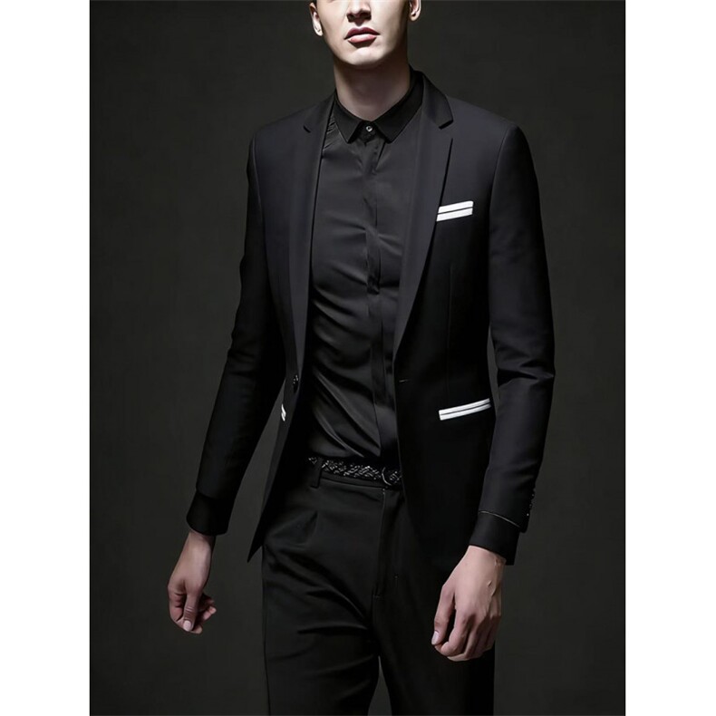 男士拼色搭配男士婚礼休闲修身西装X12P45，男装西服套装，星座1314