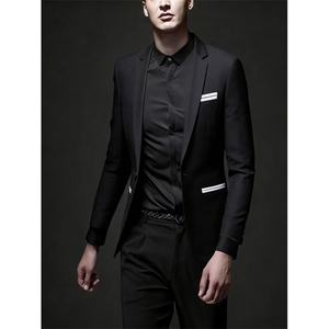 男士拼色搭配男士婚礼休闲修身西装X12P45，男装西服套装，星座1314