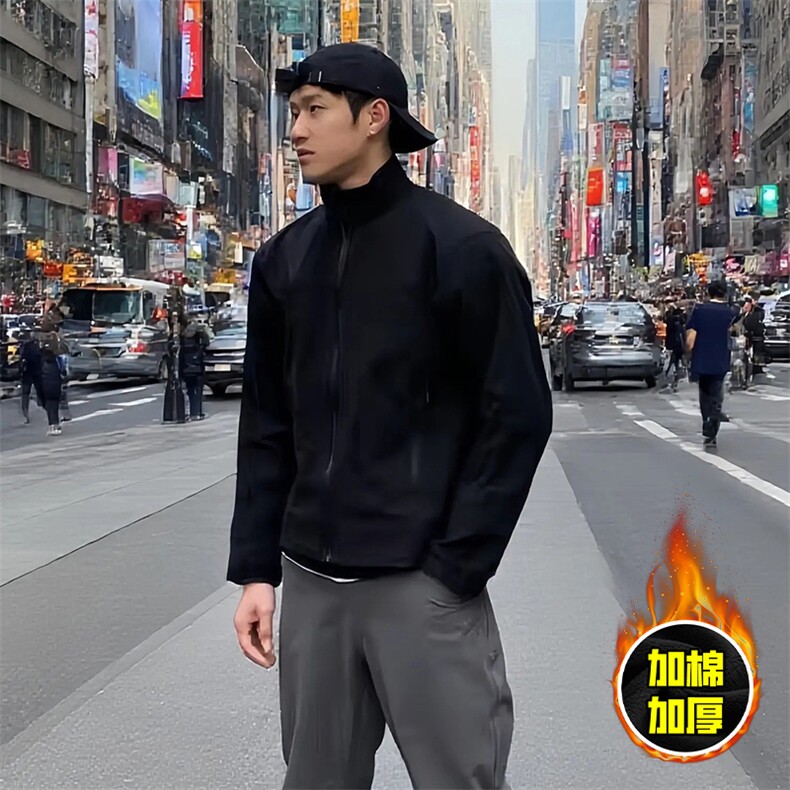 现货秋冬季美拉德立领飞行立领夹克boxy廓形棉衣高街加厚加棉外套，男装夹克，电商A486-1