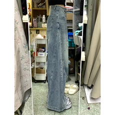 【现货】破洞牛仔裤男女款高街风弯刀裤P41Y9056，男装牛仔裤，星座1112-1