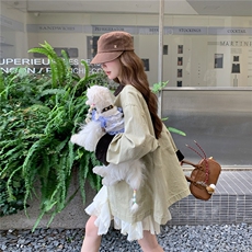 韩系复古工装外套女秋季2025新款宽松百搭超好看中长款夹克上衣潮，女装短外套，2C326