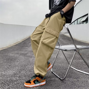 男春夏新款青少年时尚送腰带骑兵斜复合立体袋休闲裤GK23P40图片