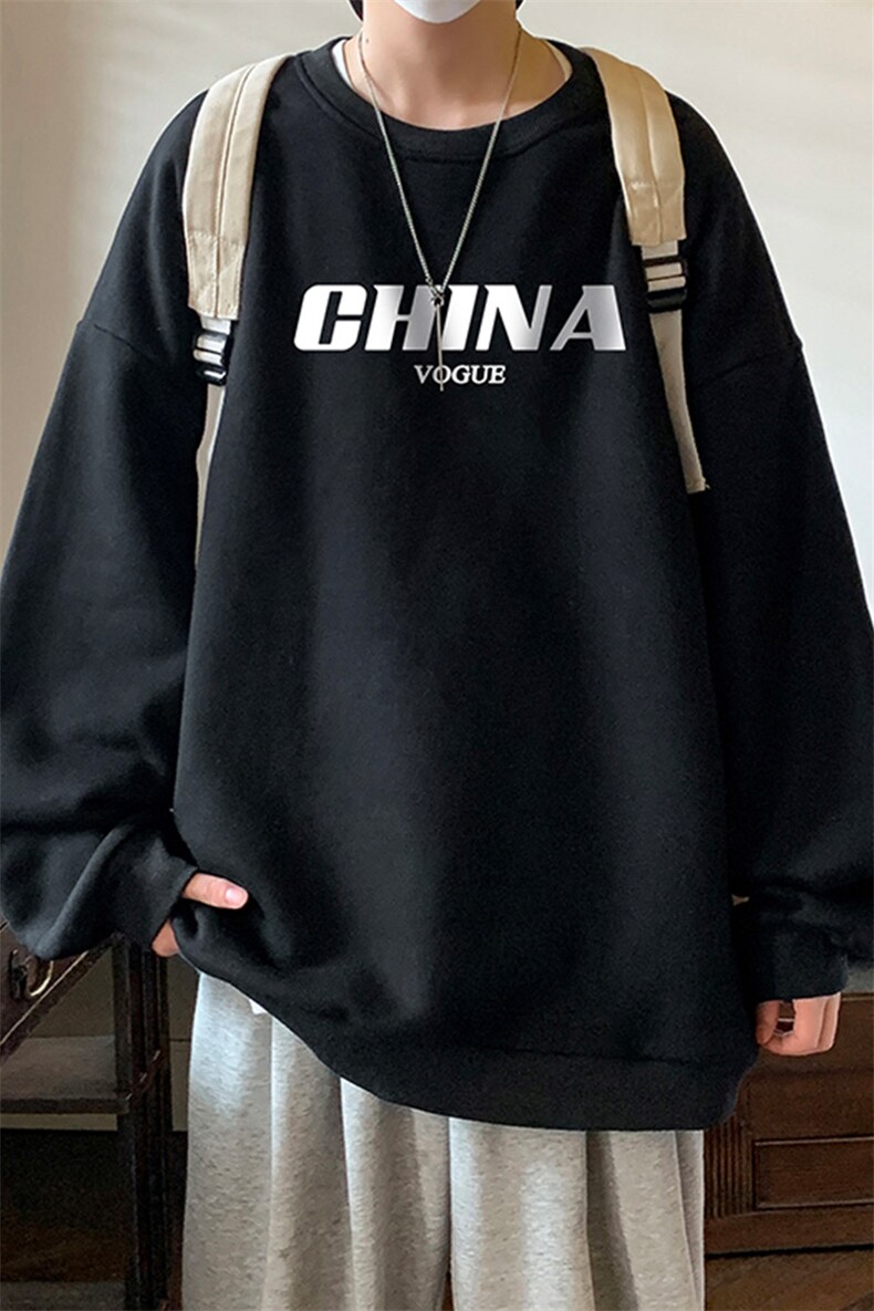 圆领卫衣男大码加厚加绒长袖t恤男S6001-P28加绒款-P33,男装卫衣,电商A040