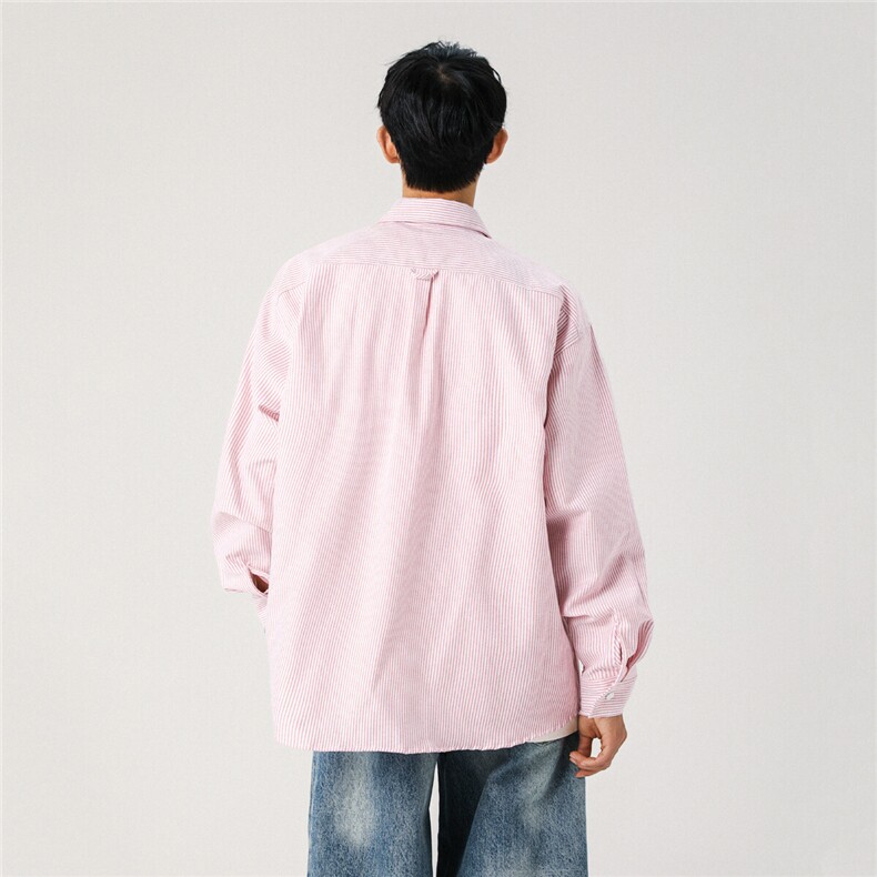 春上新牙刷绣条纹衬衣XZ609-WT2378-特P45-88,男装衬衫,星座609