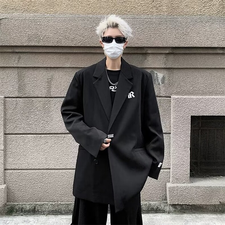 西装外套男士秋季ins小众痞帅休闲西服宽松潮流韩版制服W5265-P63图片