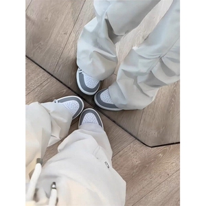 街头hiphop捏褶阔腿工装裤女夏季辣妹卡其色休闲裤子ins KA640图片