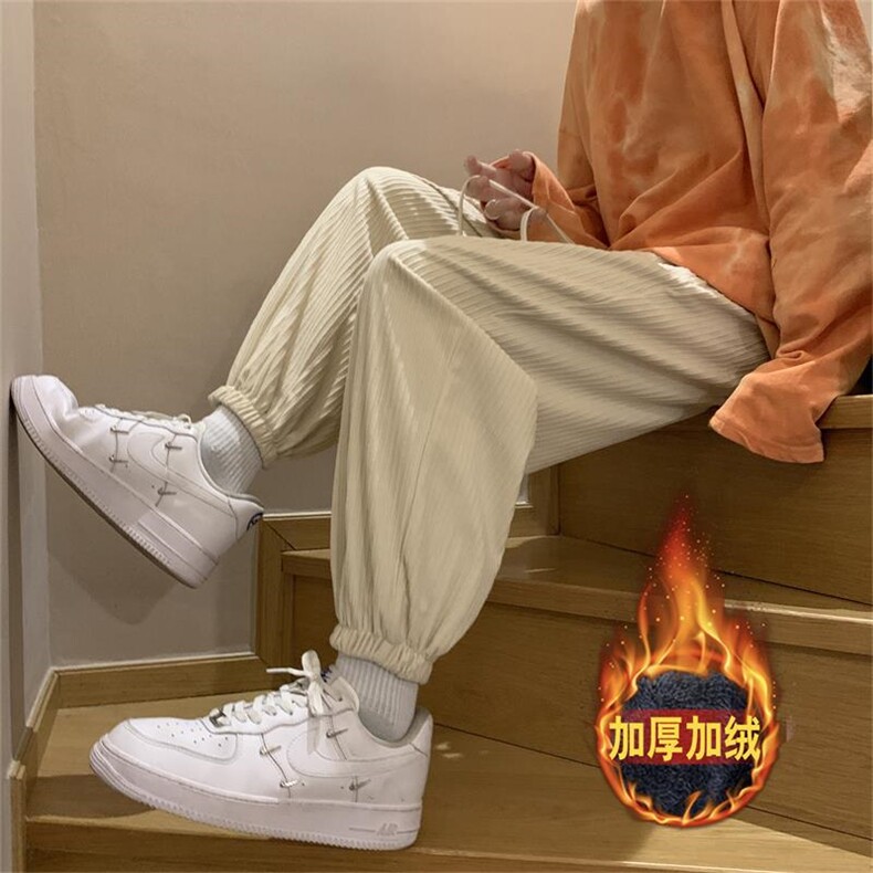 秋冬2022百搭加绒加厚拉绳休闲裤 1002特批35-加绒特批43图片