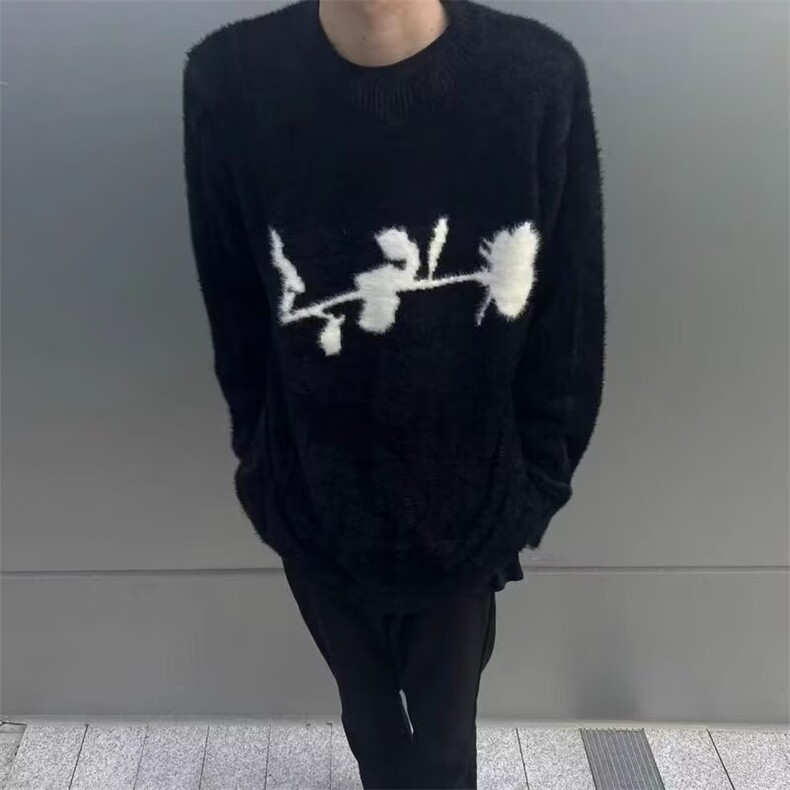 圆领毛衣针织衫男潮牌帅气秋冬季打底衫2025新款男士气质修身上衣,男装T恤,四季星座505