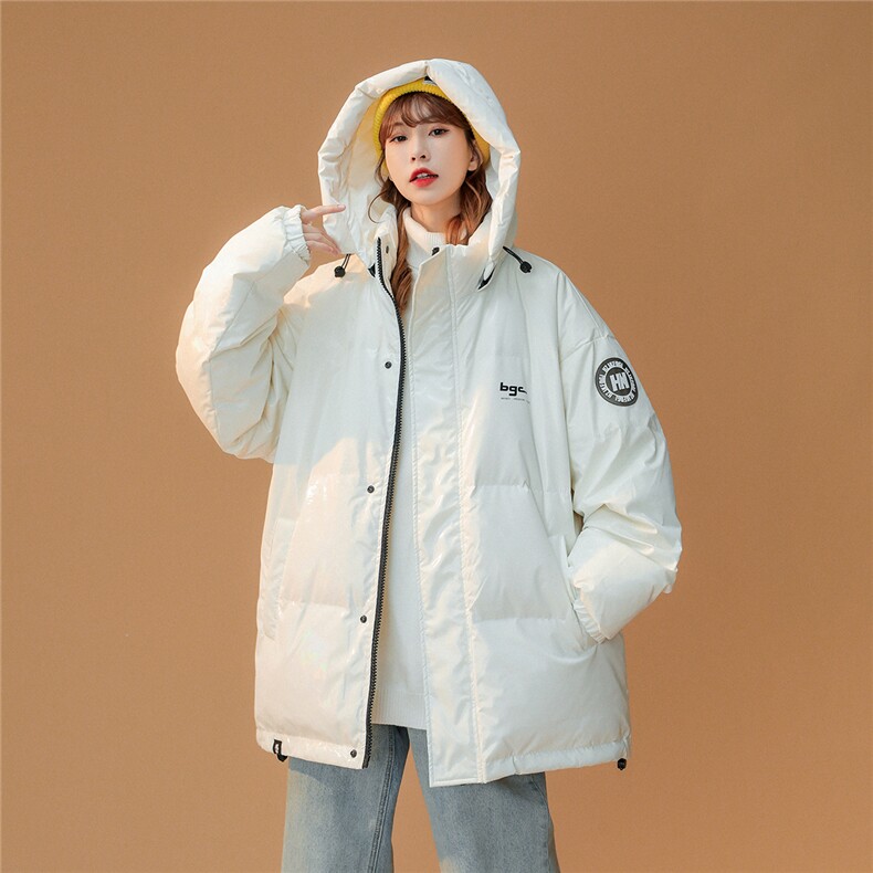 白鸭绒中性22冬季潮流亮面宽松保暖加厚连帽羽绒服YR100P255控298,男装羽绒服,A247A