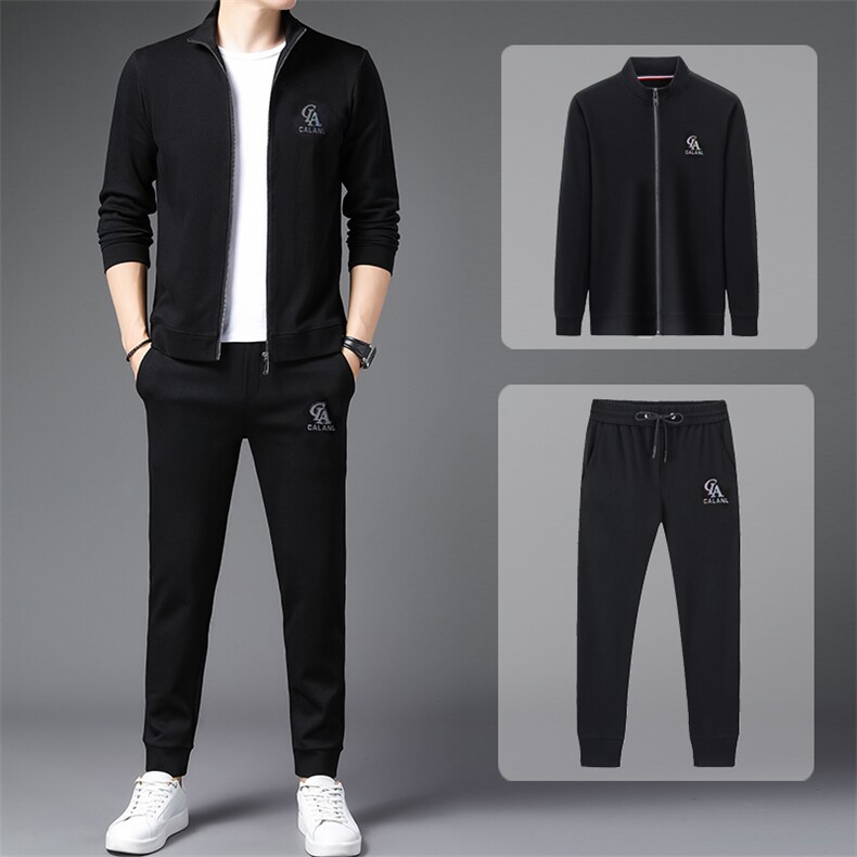 中老年套装男春秋季2023新款开衫爸爸装卫衣中年运动外套春季上衣，男装休闲套装，电商B212（原钱塘6029）