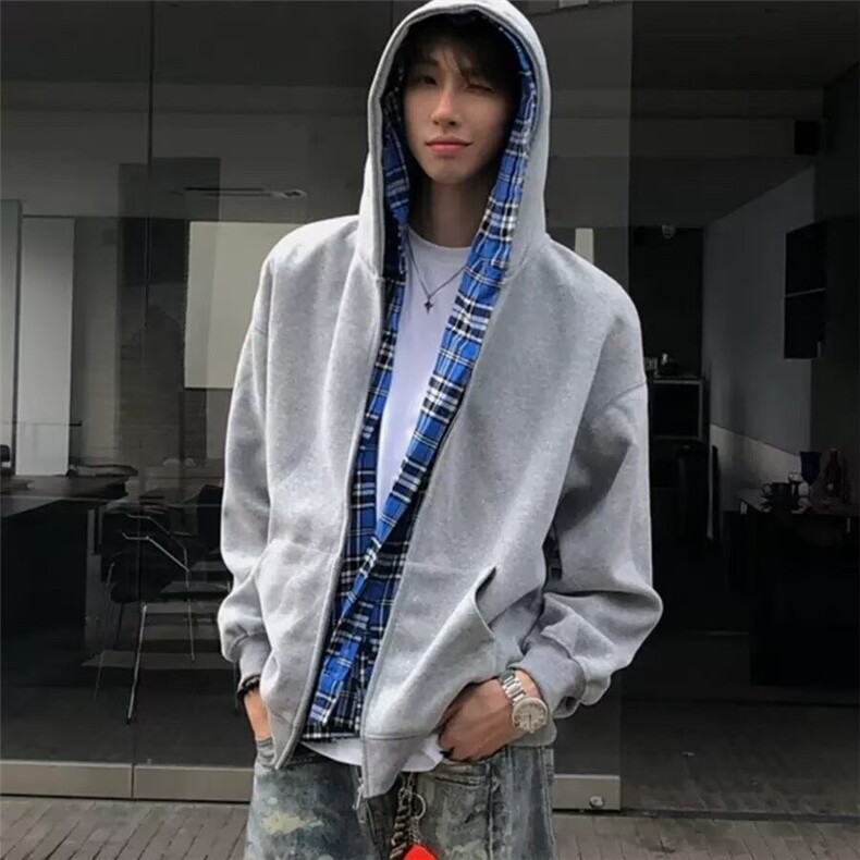 假两件连帽开衫卫衣男春秋外套休闲新款常规潮青少年百搭JKT210,女装短外套,星座516A