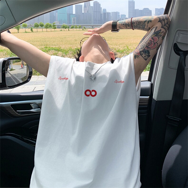 可48小时发货支持抖音得物来样二开240克重磅美式纯棉背心无袖t恤，男装T恤，电商A486