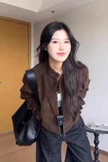 外套女2025年新款春秋新款高级感炸街小个子机车服夹克，女装马甲，星座218-8