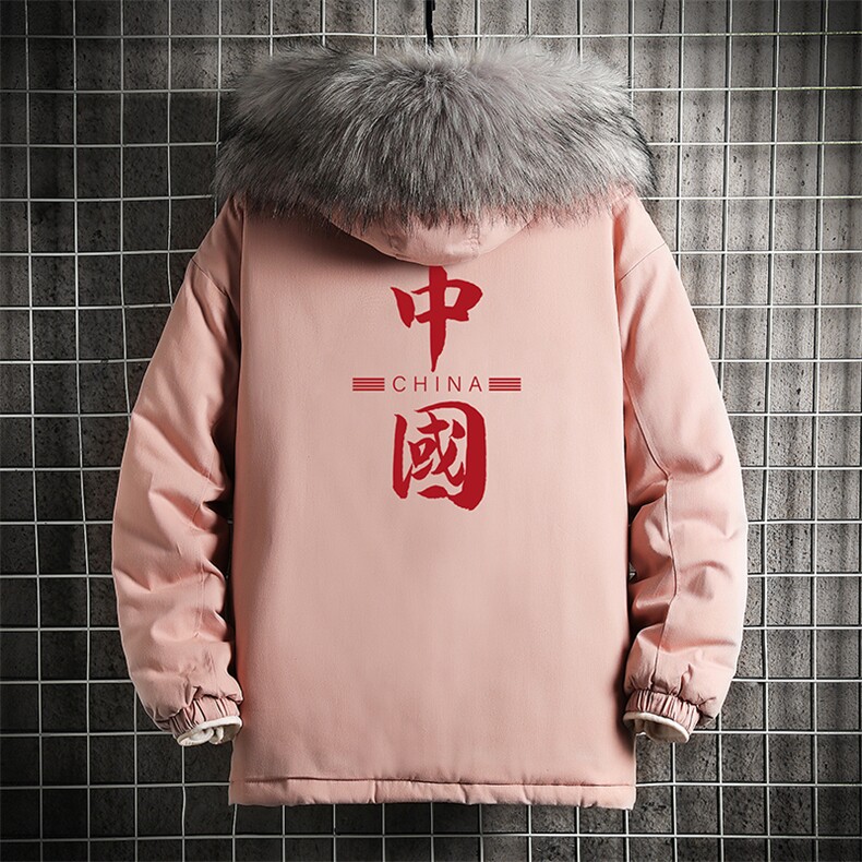 MM48198-P130冬季大毛领棉衣男士大码加厚棉袄男棉服网格,男装棉衣,电商A040A