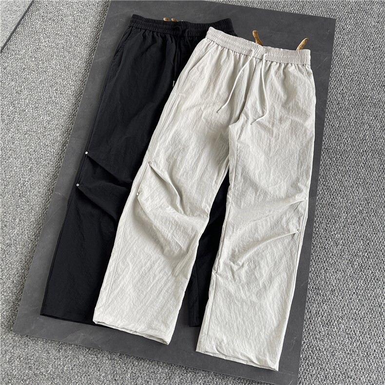 新款夏季宽松休闲直筒裤纯色百搭-LK80100-特批35图片