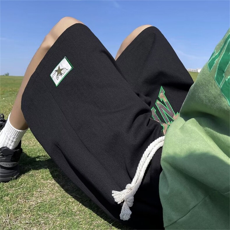 高街美式短裤男夏季潮牌运动球裤宽松休闲裤篮球五分裤D9034-P38,男装牛仔裤,星座1008-1