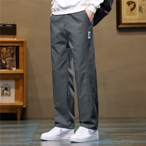 春秋季新款宽松直筒裤休闲裤时尚潮流显高显瘦简约舒适百搭长裤男图片