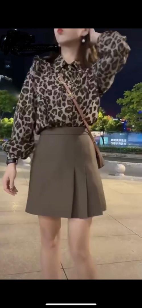 豹纹木耳边小衫,女装其它,百变元素