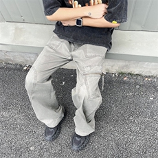 美式复古工装裤潮牌高街vibe宽松直筒休闲阔腿裤男女K1588-P60，男装工装外套，星座1008