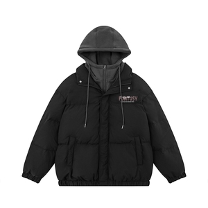 特批新款平铺假两件字母印花连帽棉服A247-MY64702特批115控168图片