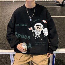 卫衣男春季美式重磅潮牌潮流宽松圆领上衣oversize大码长袖打底衫,男装卫衣,电商B371
