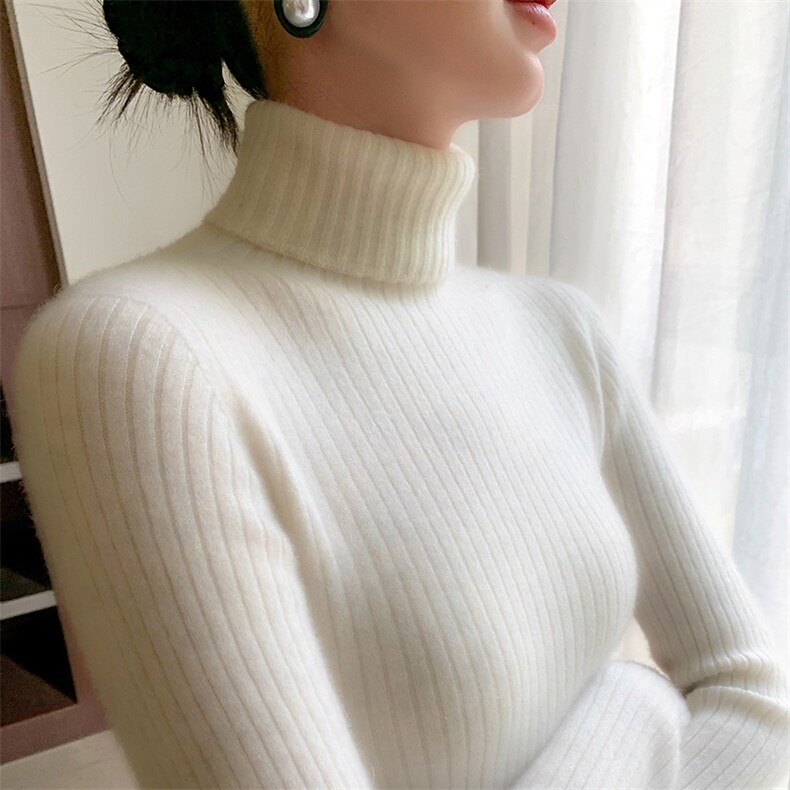 女士秋冬羊绒套衫高领长袖修身简约,女装羊绒衫,拓驰羊绒