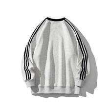 2026中性风三杠条纹圆领字母印花休闲大码M-5XL卫衣男WY77765P48，男装卫衣，星座227-7