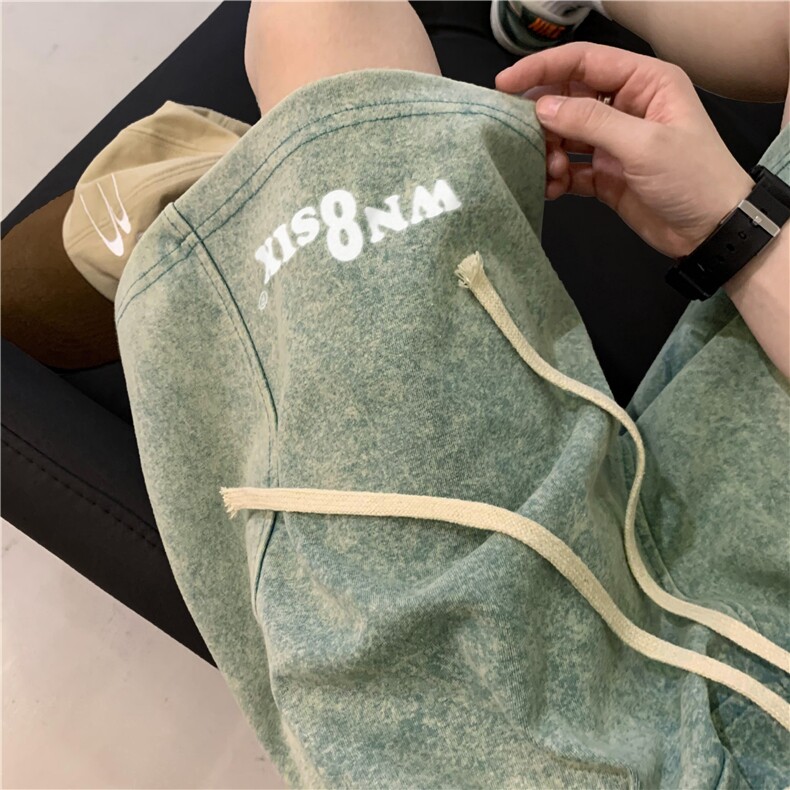 直播品质！新款字母印花重磅纯棉水洗短裤 XZ604-DK107-P45控58图片