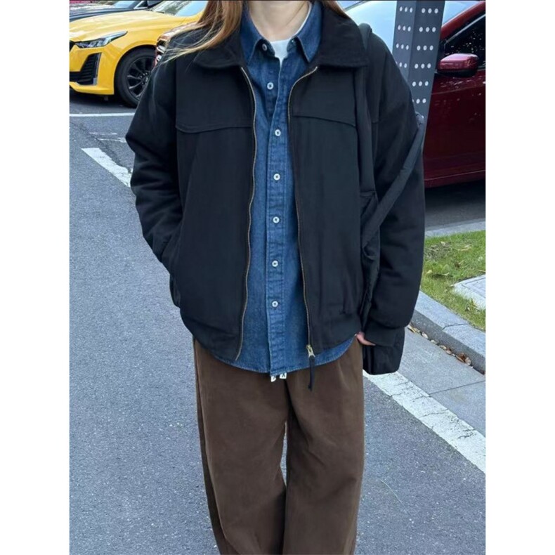 秋季大货拼色衬衫领纯棉宽松夹克男上衣外套DSA157B-J182-P75,男装夹克,电商A157B