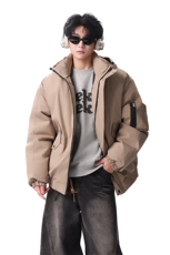 棉服男冬季新款港风宽松连帽棉衣MF9006-P90，男装棉衣，星座214-3