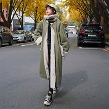 棉衣/棉服时尚潮流舒适长袖2020年冬季中长款优雅，女装棉衣/棉服，艾艾淮淮
